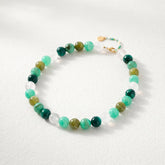 Collar grueso de cuentas color verde azulado