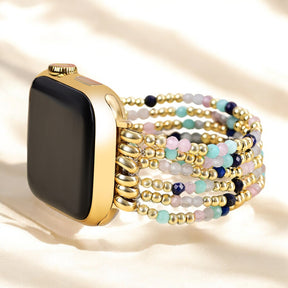 Pulsera elástica de lapislázuli y amazonita para Apple Watch