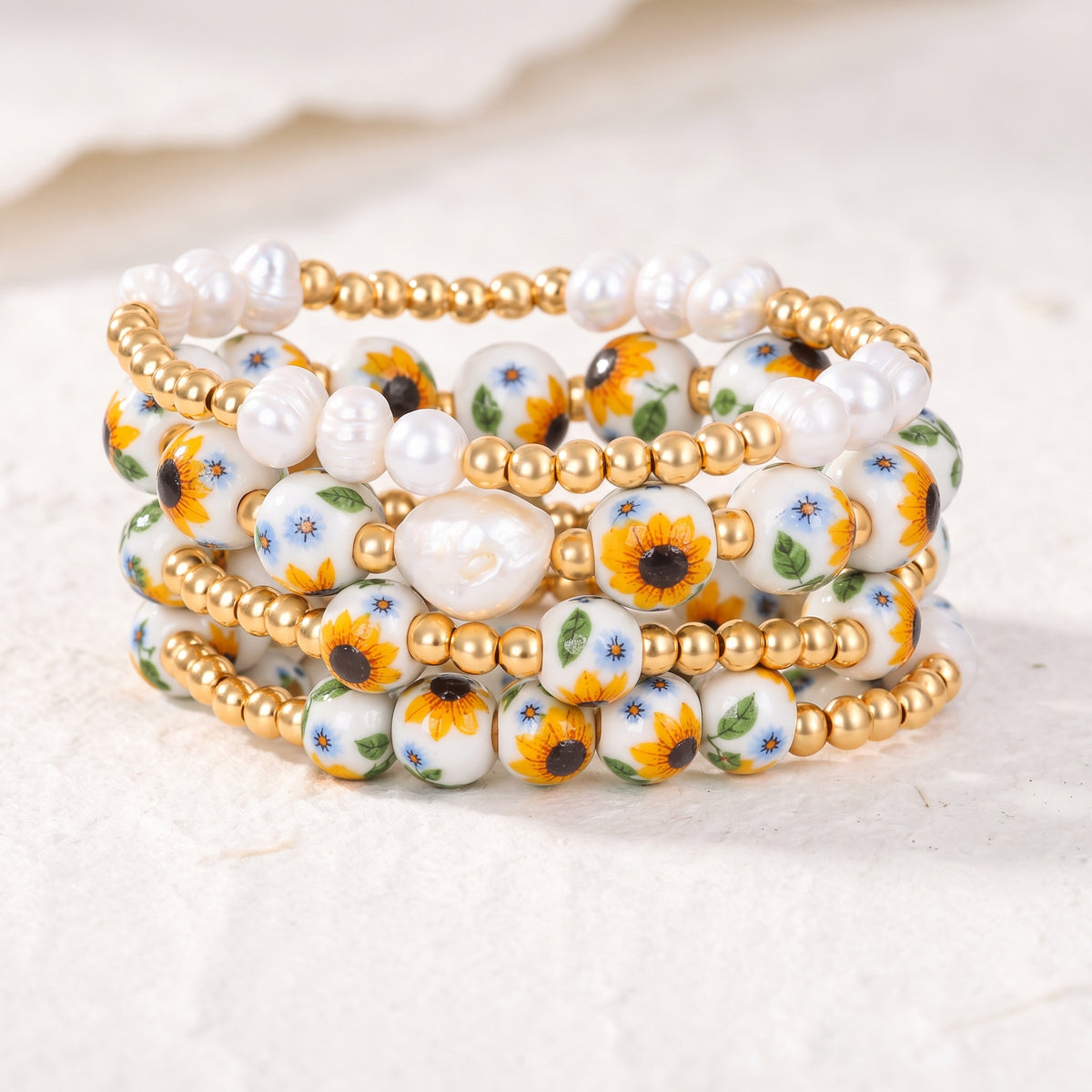 Conjunto de pulseras Porcelain Garden Sunlit Bloom