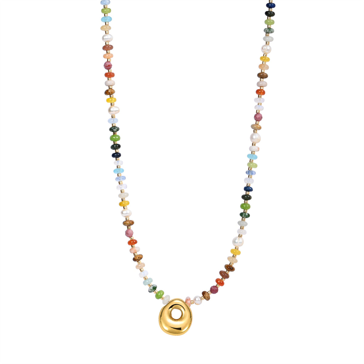Collar de letras burbuja multicolor