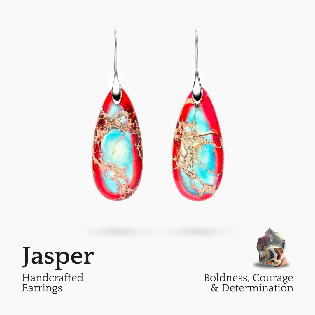 Pendientes de lágrima de jaspe imperial