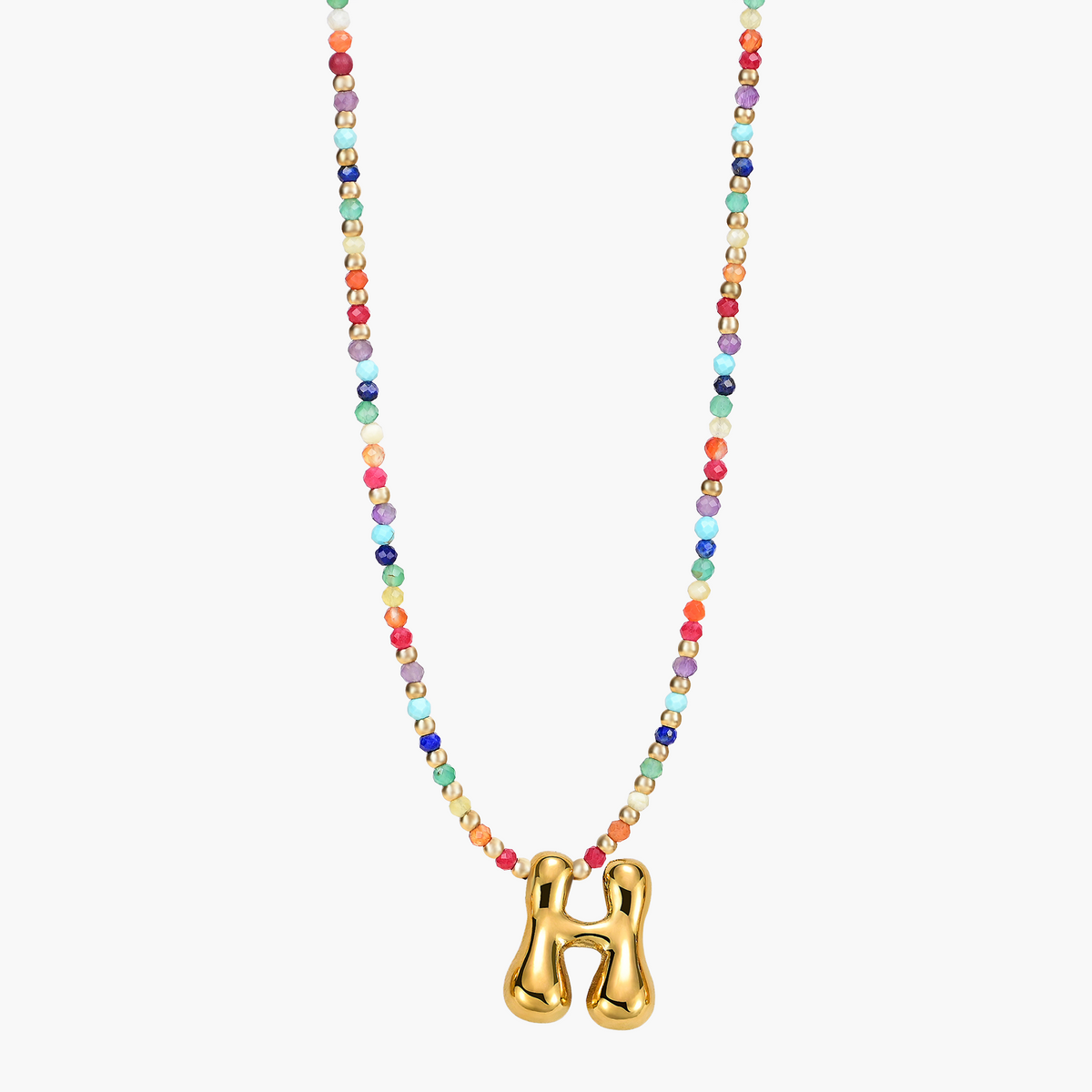 Collar Inicial Rainbow Bubble