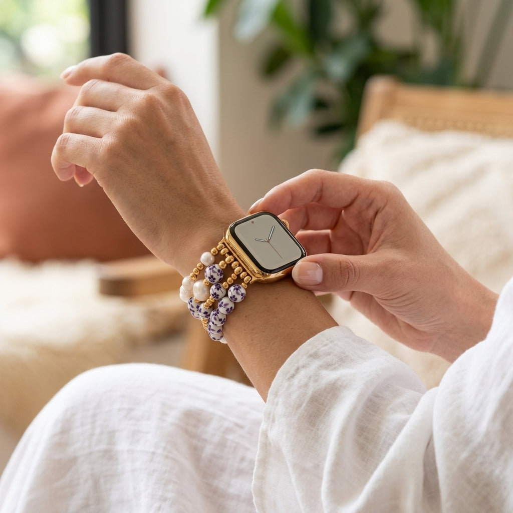 Correa para Apple Watch Violet Bloom de Porcelain Garden