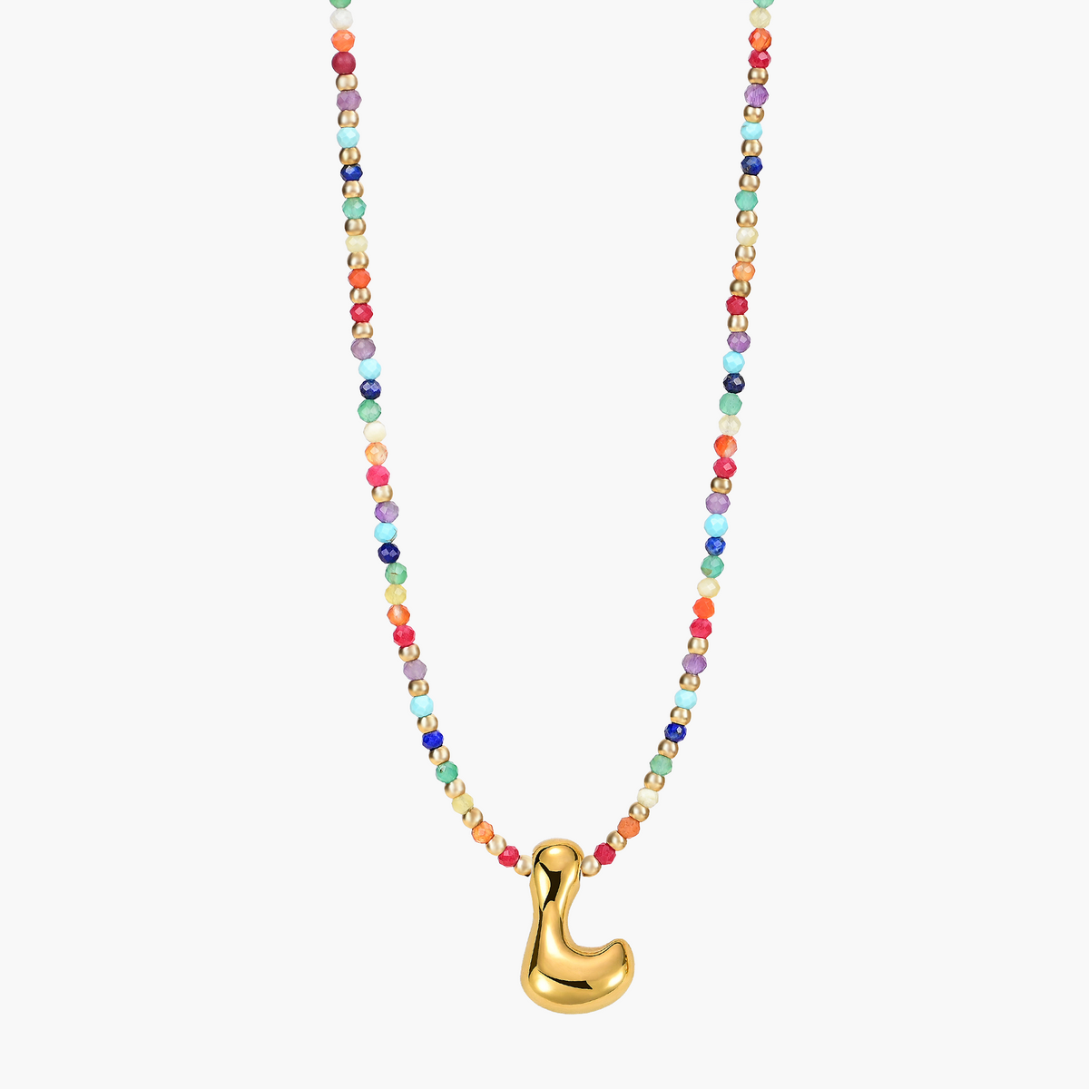 Collar Inicial Rainbow Bubble