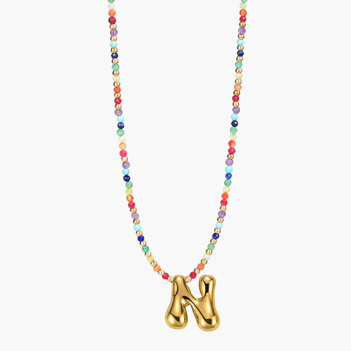 Collar Inicial Rainbow Bubble