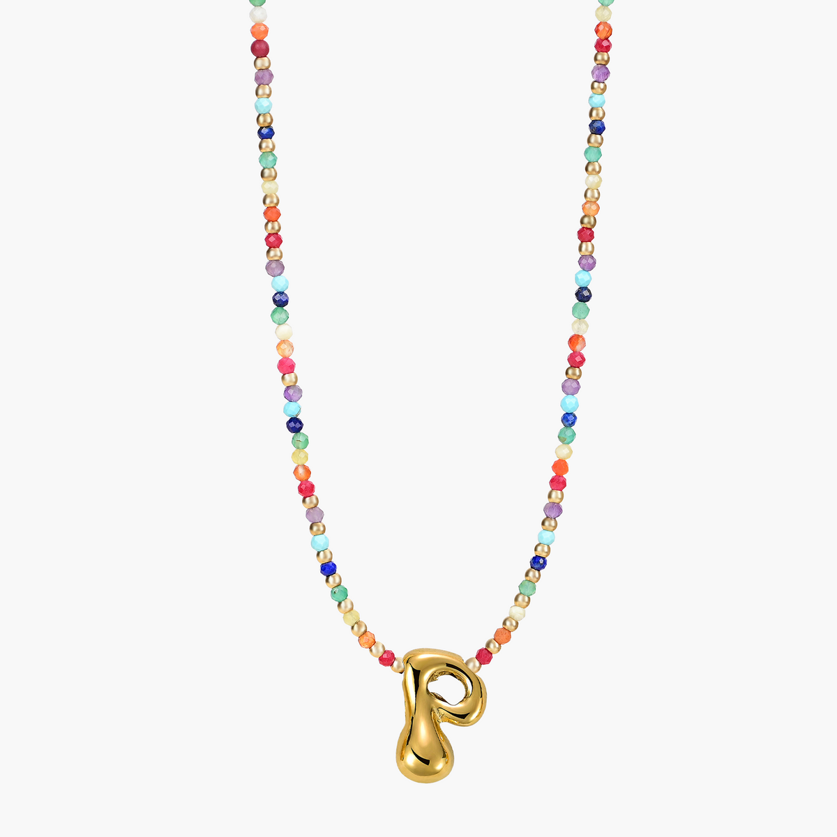 Collar Inicial Rainbow Bubble