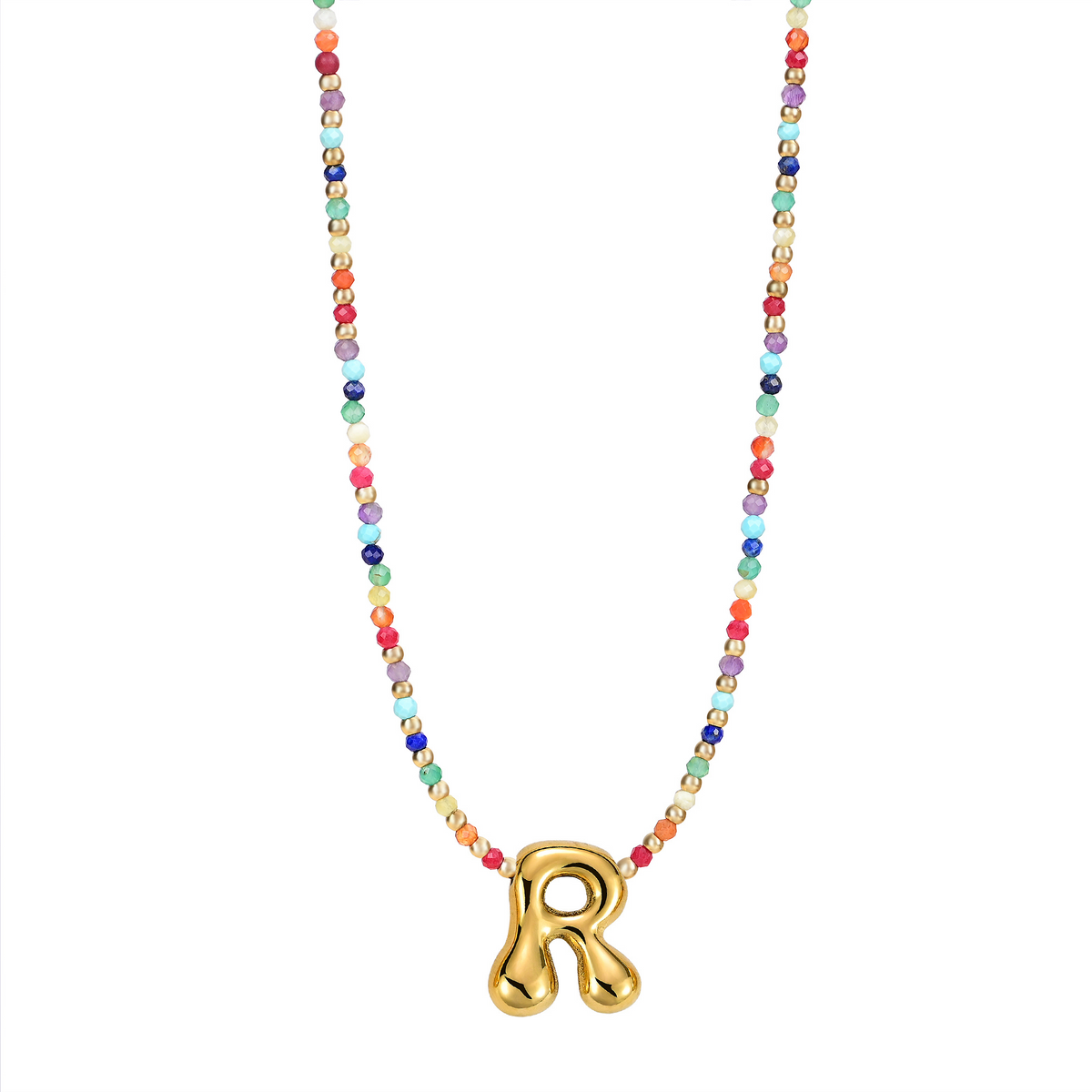 Collar Inicial Rainbow Bubble