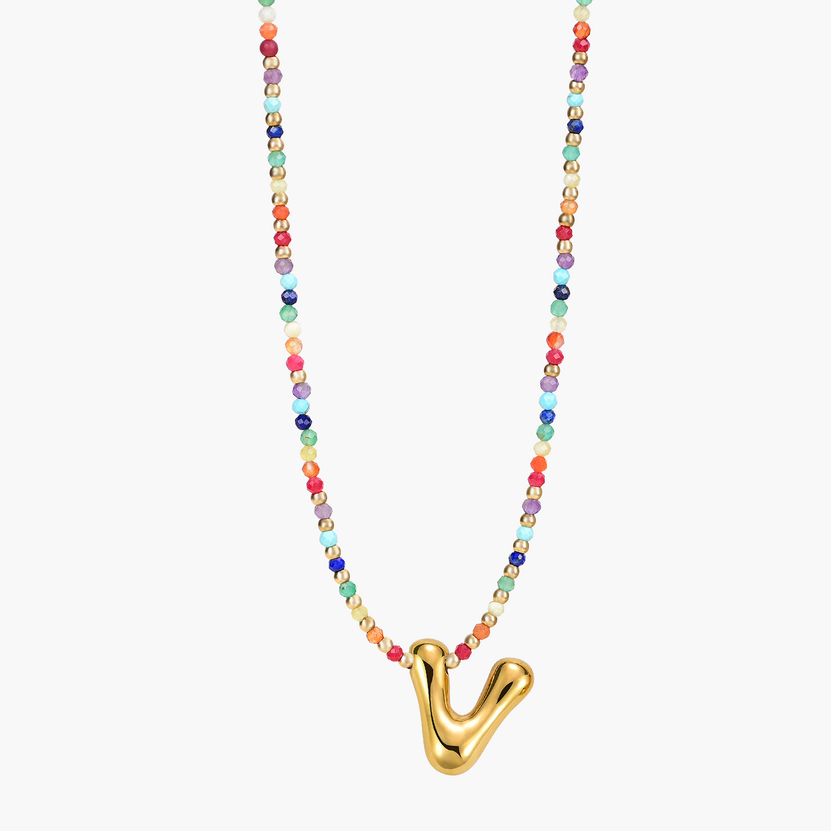 Collar Inicial Rainbow Bubble