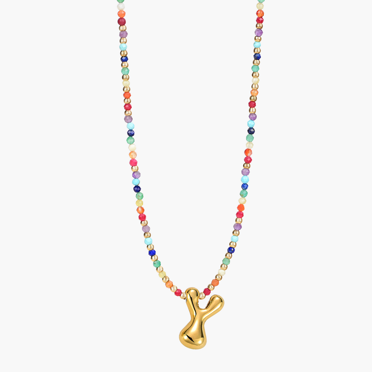 Collar Inicial Rainbow Bubble