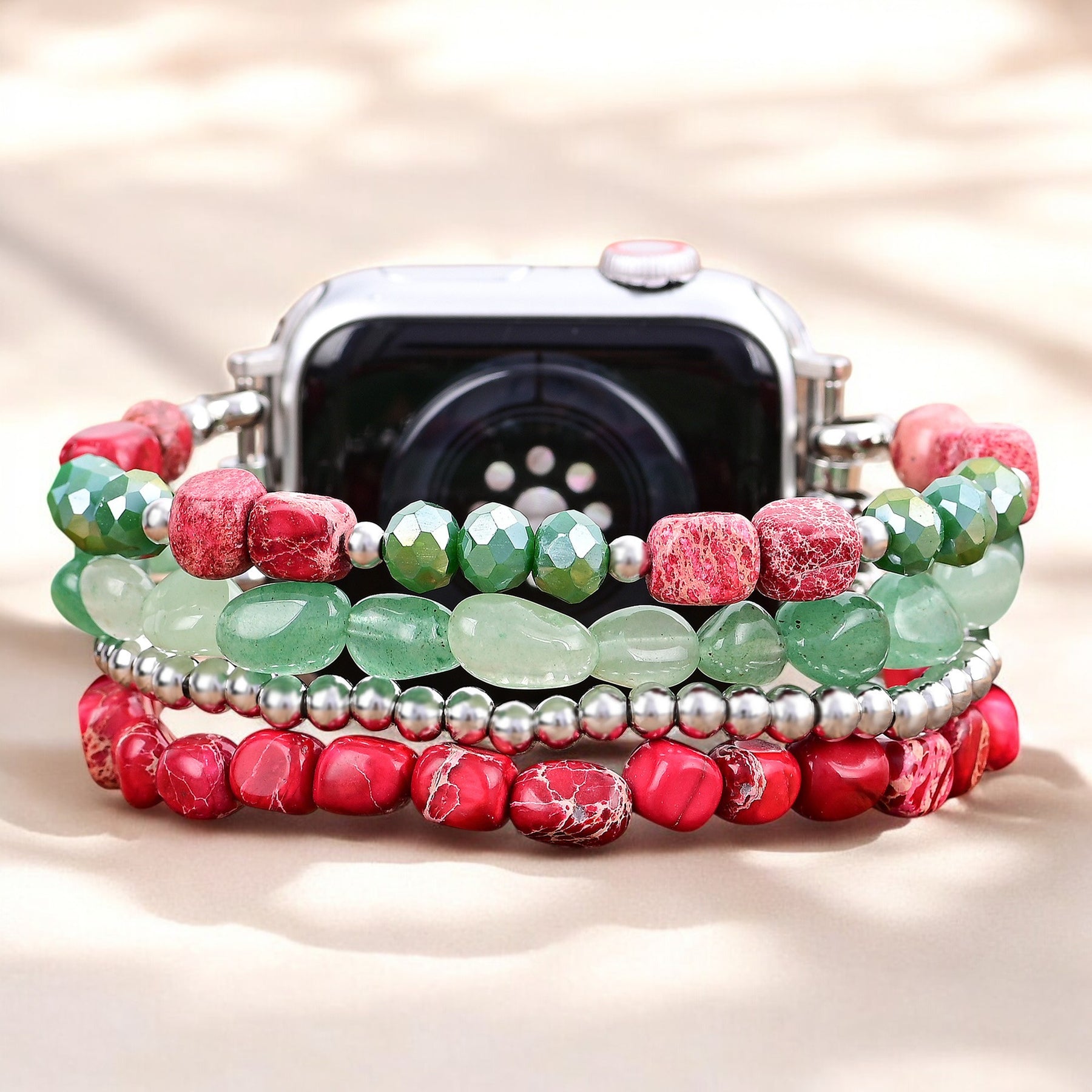Correa de Navidad Evergreen Silver Elegance para Apple Watch