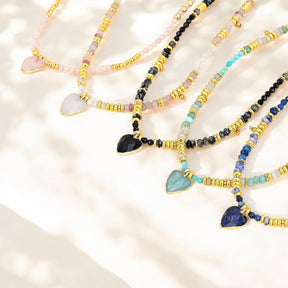 Collar de Amuleto de Amor de Amazonita