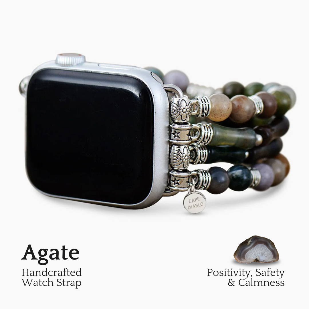Correa Apple Watch vintage de ágata elástica