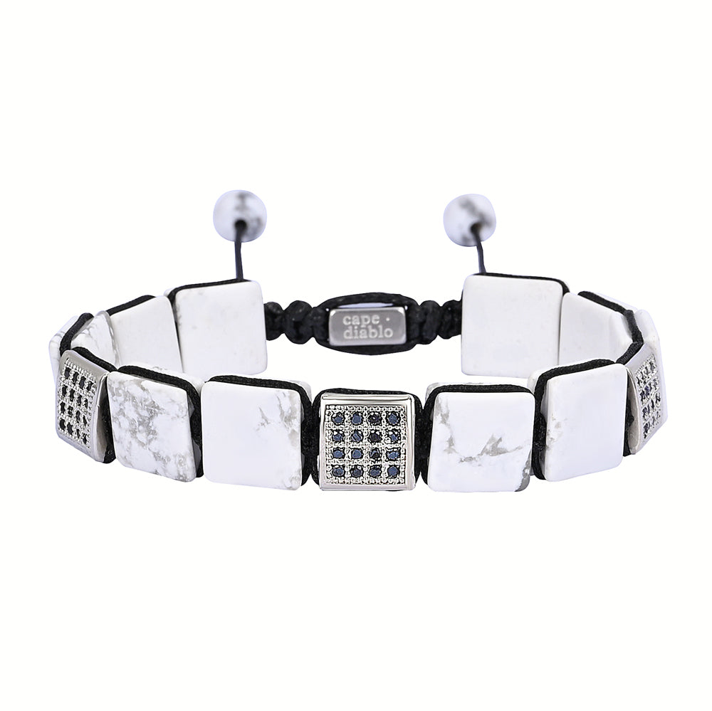 Pulsera blanca de turquesa para hombre