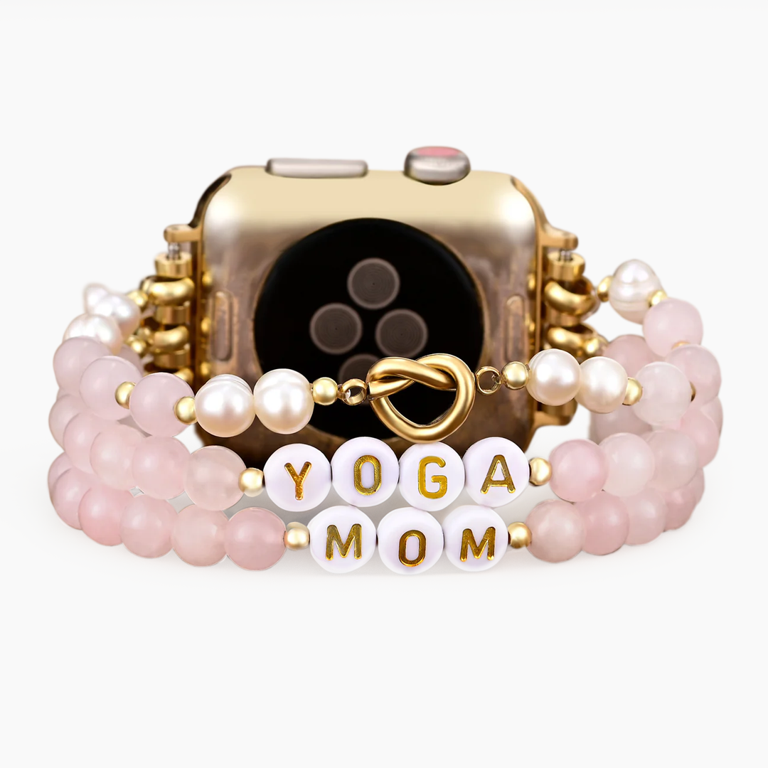 Correa elástica para Apple Watch Yoga Mom de cuarzo rosa