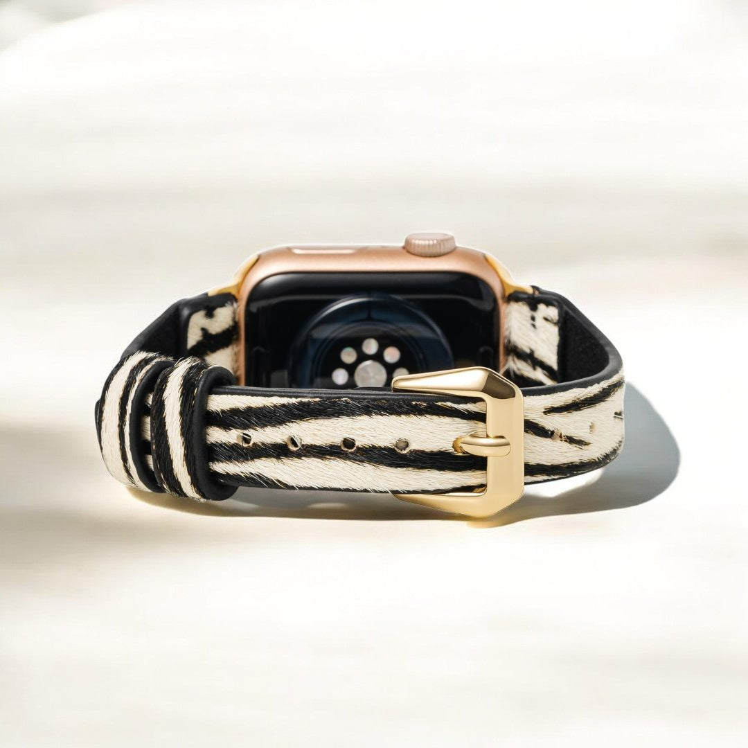 Correa de cuero de lujo Zebra Apple Watch