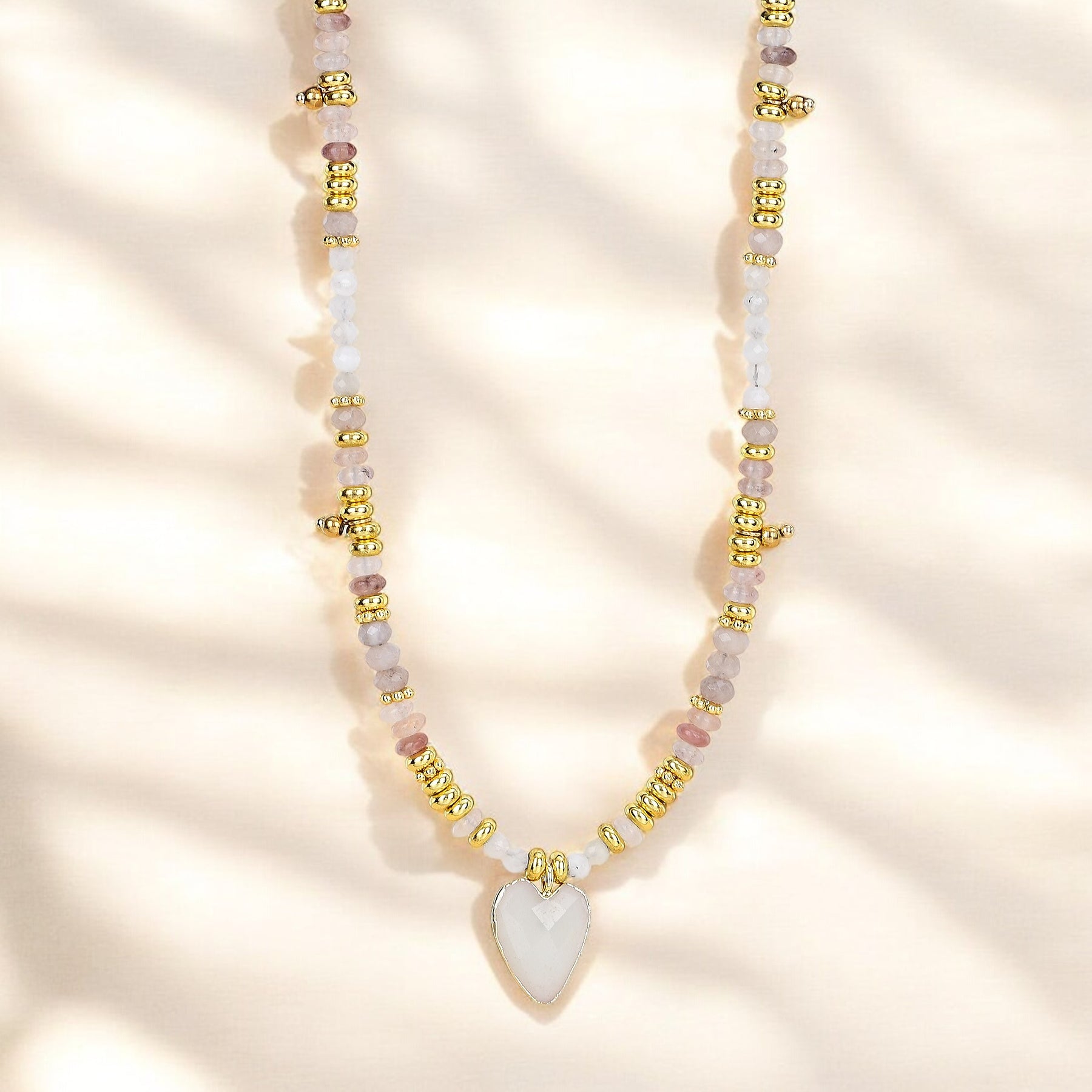 Collar de encanto de amor de piedra lunar