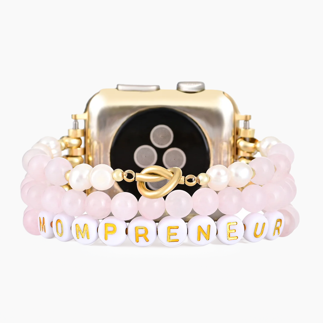 Correa elástica Apple Watch de cuarzo rosa Mompreneur