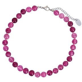 Collar gargantilla de cuarzo rosa radiante
