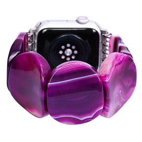 Correa elástica de ágata ciruela mística para Apple Watch