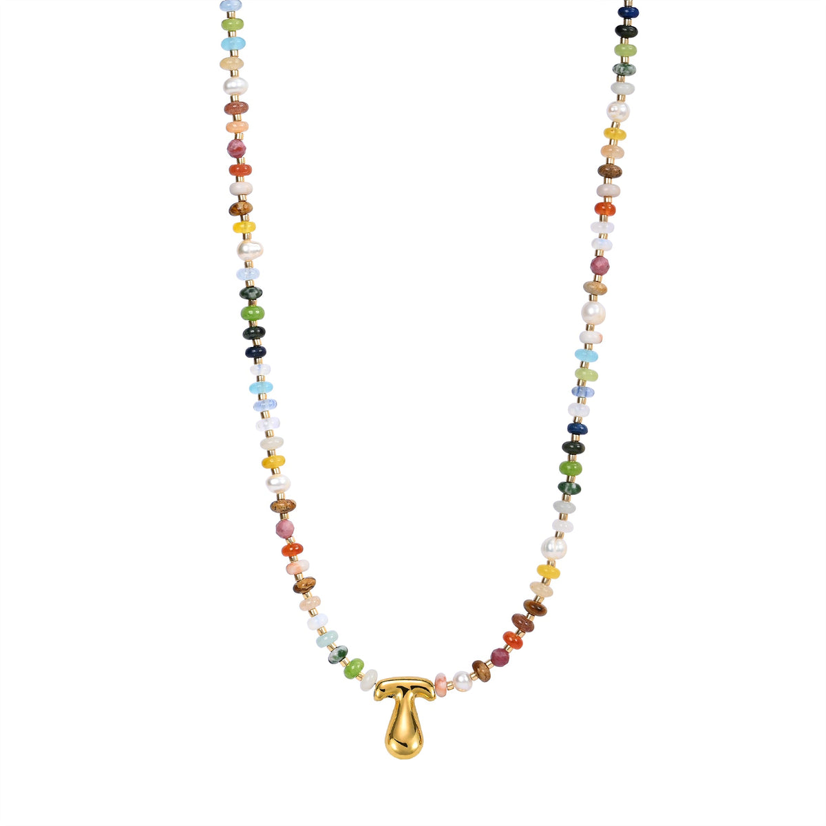 Collar de letras burbuja multicolor