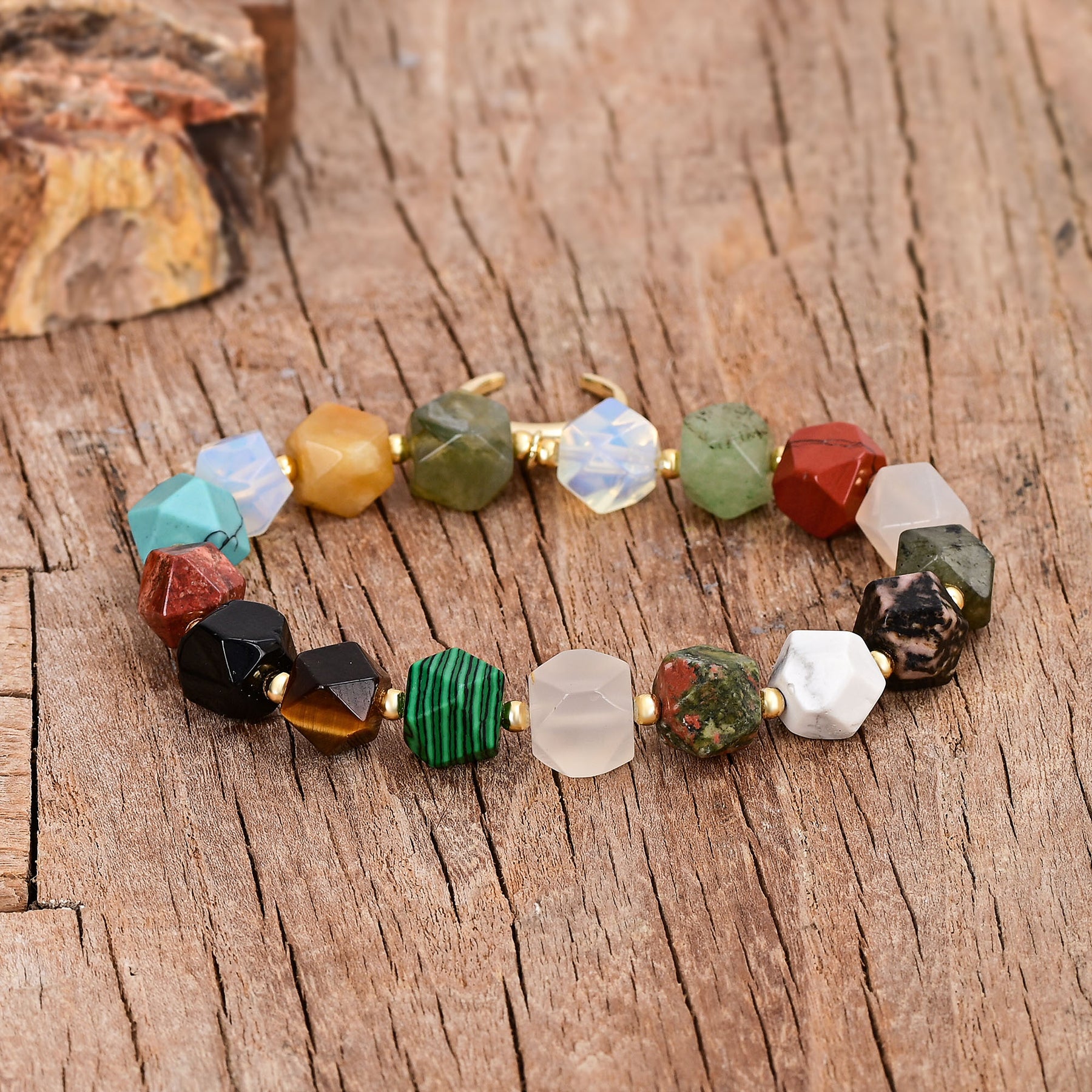 Pulsera de Encanto de Amor de Piedra Lunar
