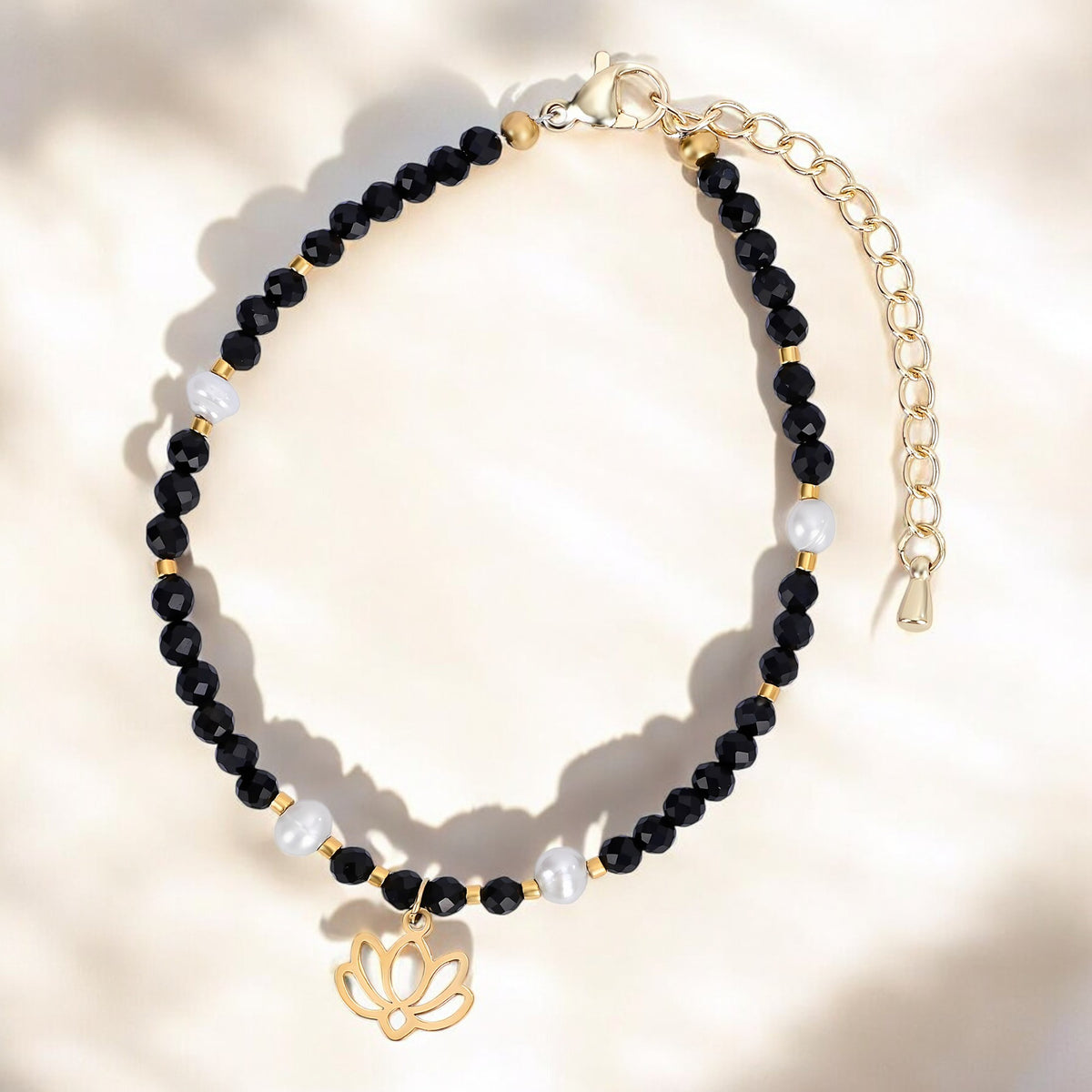 Pulsera de Loto Ágata Medianoche