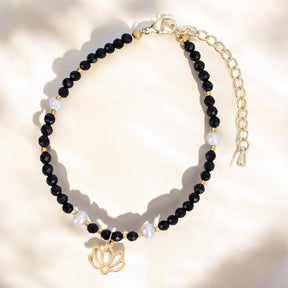 Pulsera de Loto Ágata Medianoche