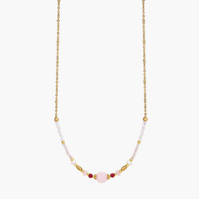 Collar de Cuarzo Rosa a la Luz de la Luna