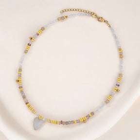 Collar de encanto de amor de piedra lunar