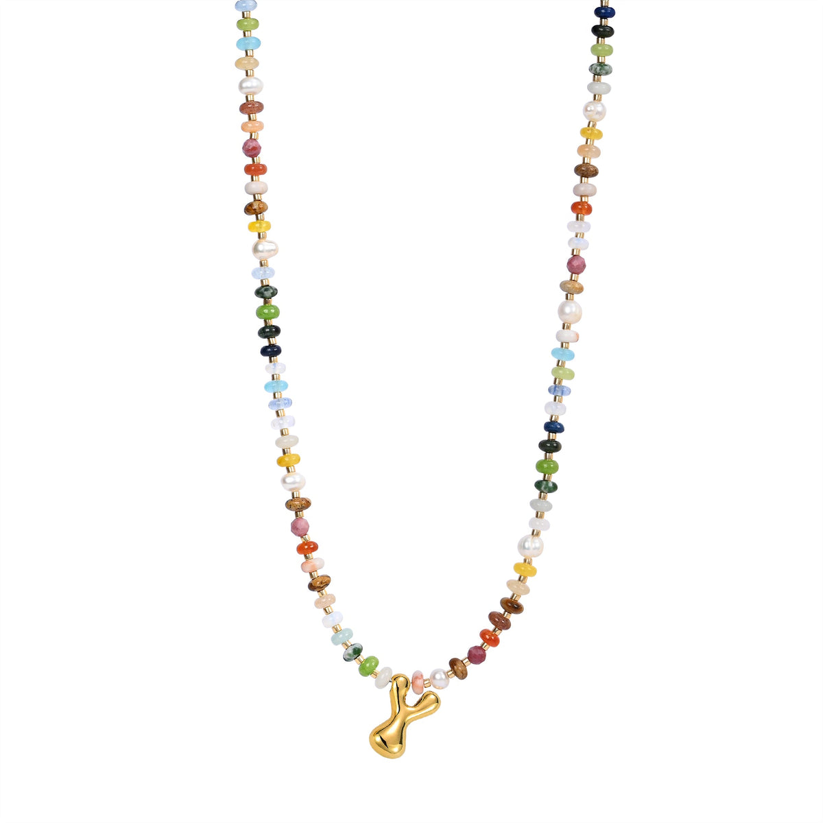 Collar de letras burbuja multicolor