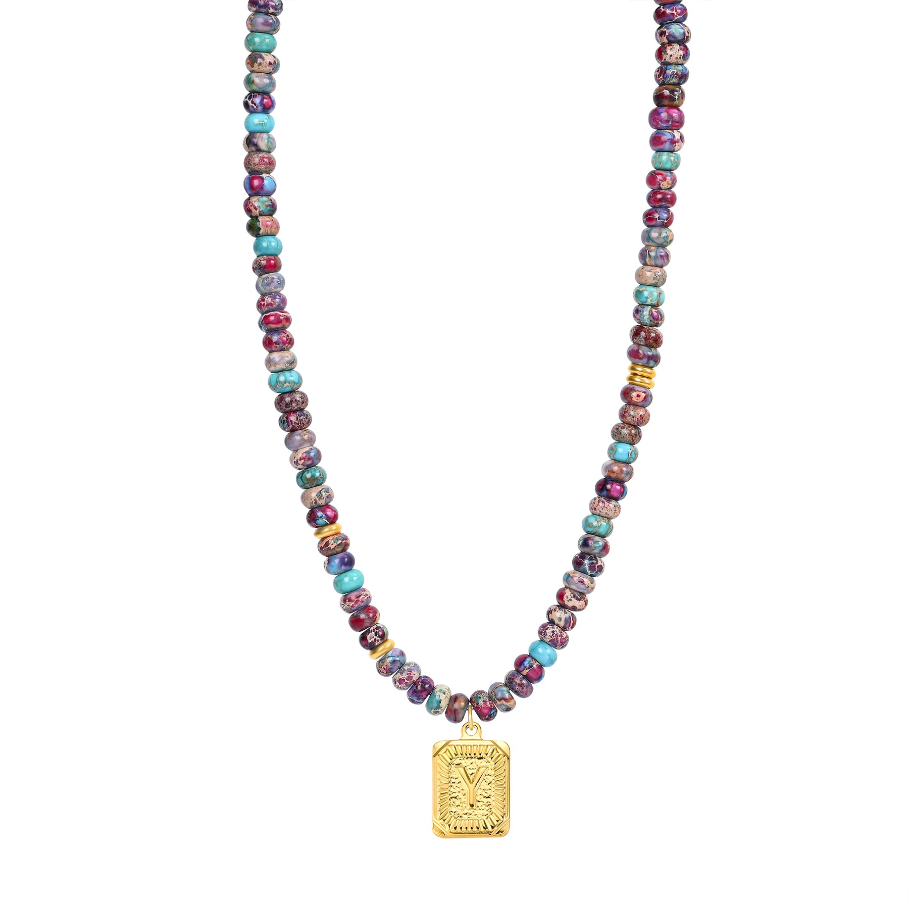 Collar de burbujas con inicial de gema vibrante