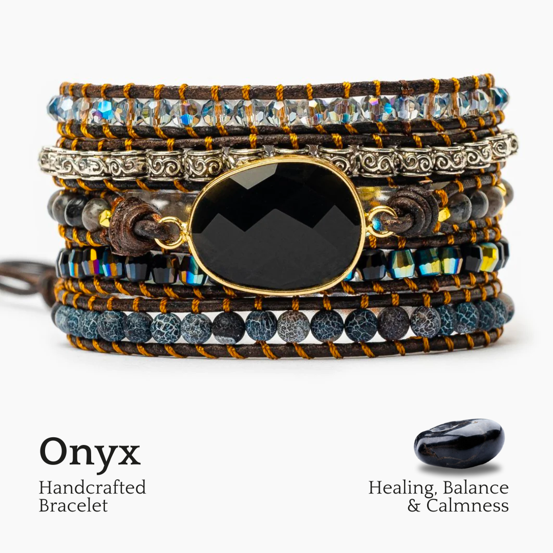 Pulsera envolvente de protección Onyx Moonlight