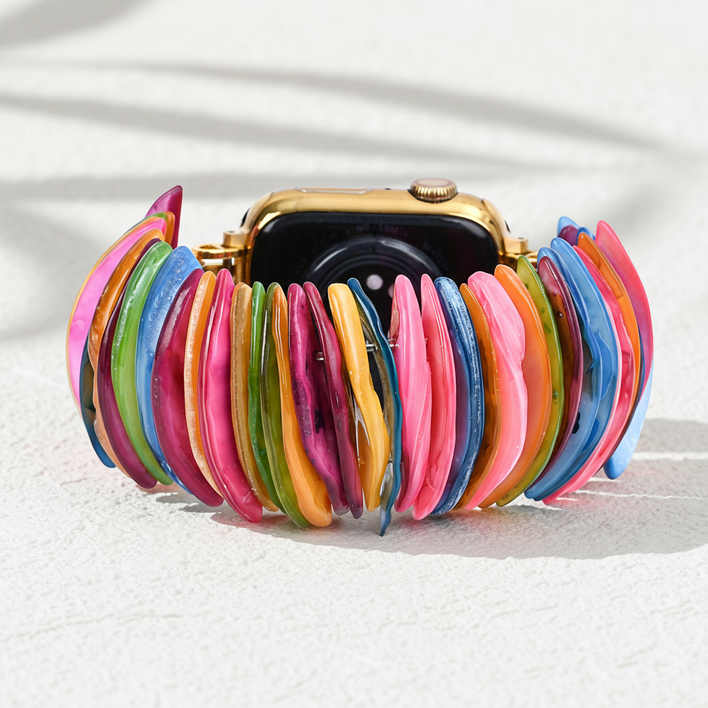 Correa elástica para Apple Watch con cubierta dorada de dopamina