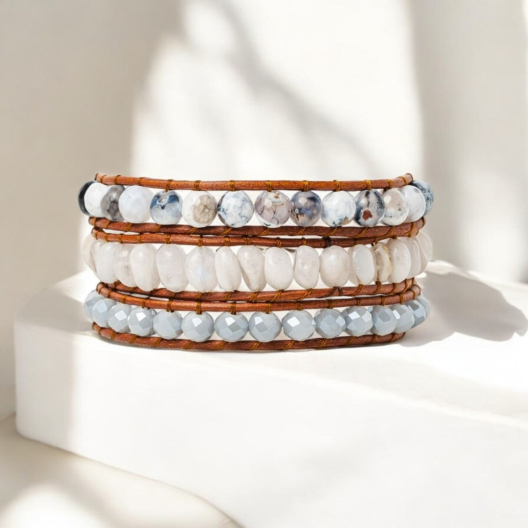 Pulsera artesanal White Harmony Wrap