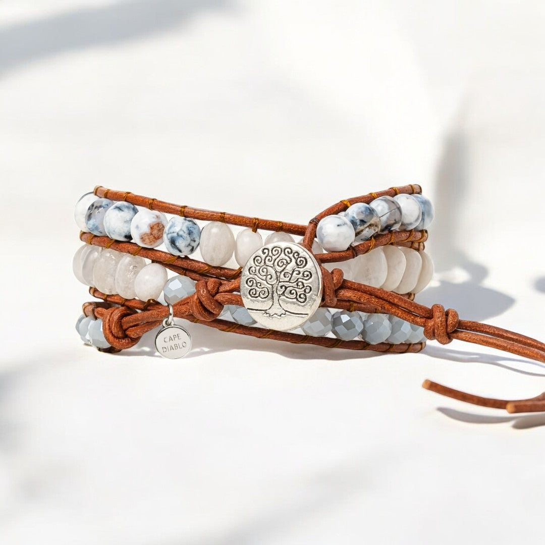 Pulsera artesanal White Harmony Wrap