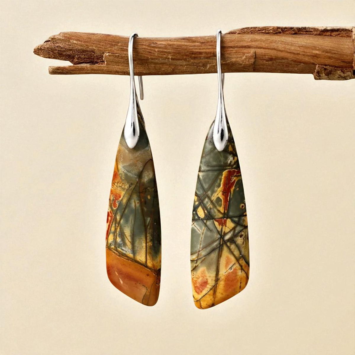 Pendientes de aro con orbe moteado Crimson Orbit