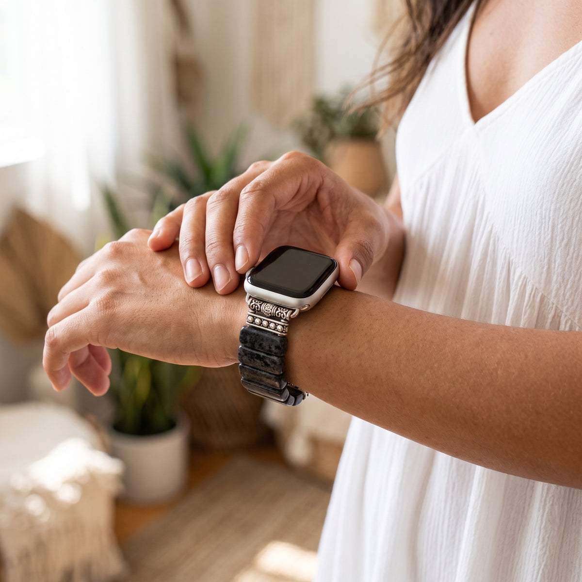 Correa elástica de jaspe de medianoche para Apple Watch