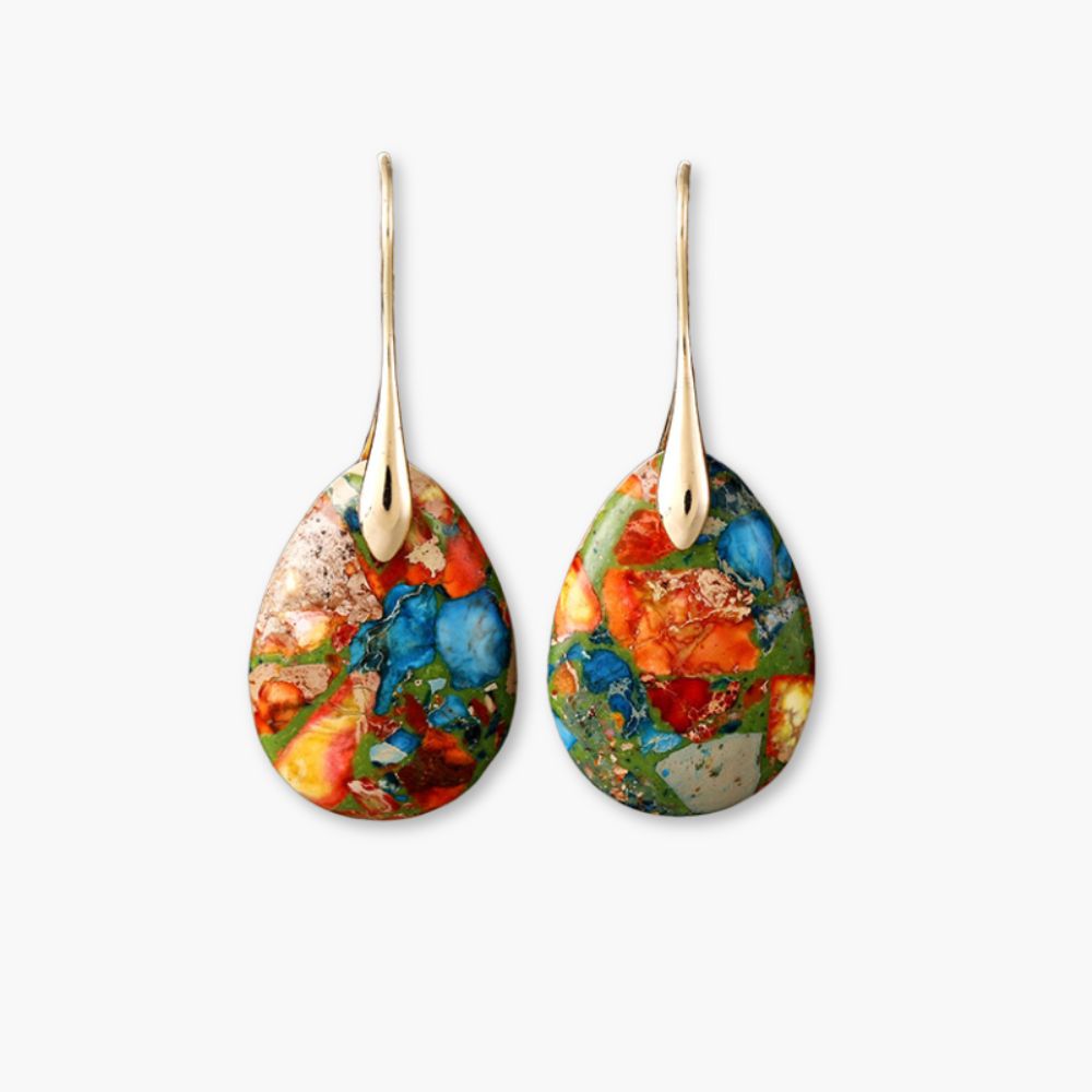 Pendientes de gota de esencia de jaspe