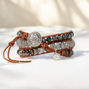 Pulsera envolvente artesanal de labradorita