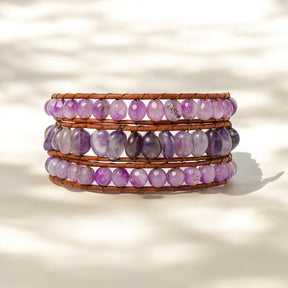 Pulsera artesanal envolvente Amatista Mística