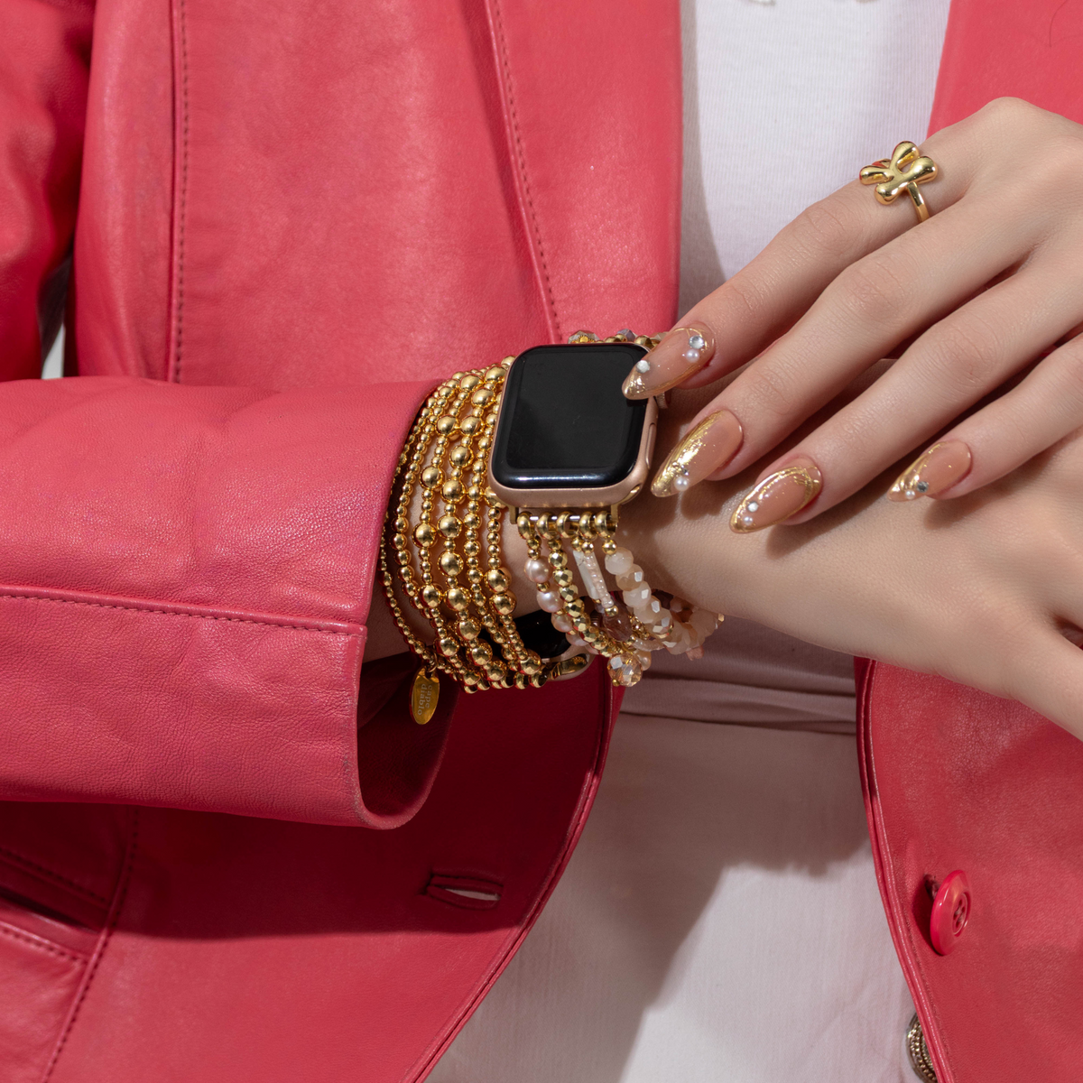 Correa elástica Apple Watch con roseta nacarada