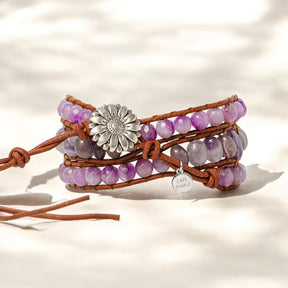 Pulsera artesanal envolvente Amatista Mística