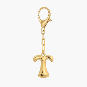 Llavero de letra inicial burbuja y charm para bolso
