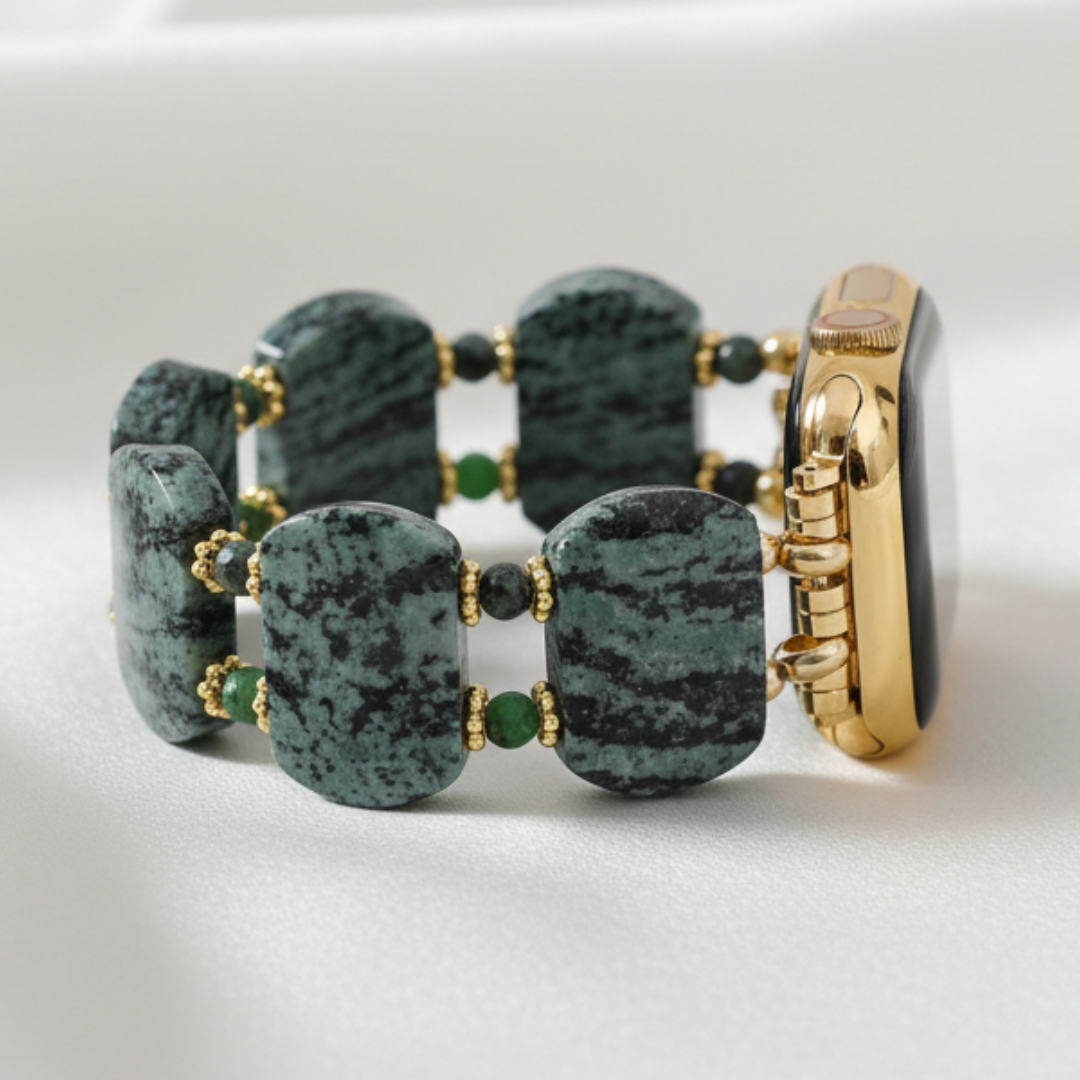 Correa de Apple Watch de musgo esmeralda y taxoita