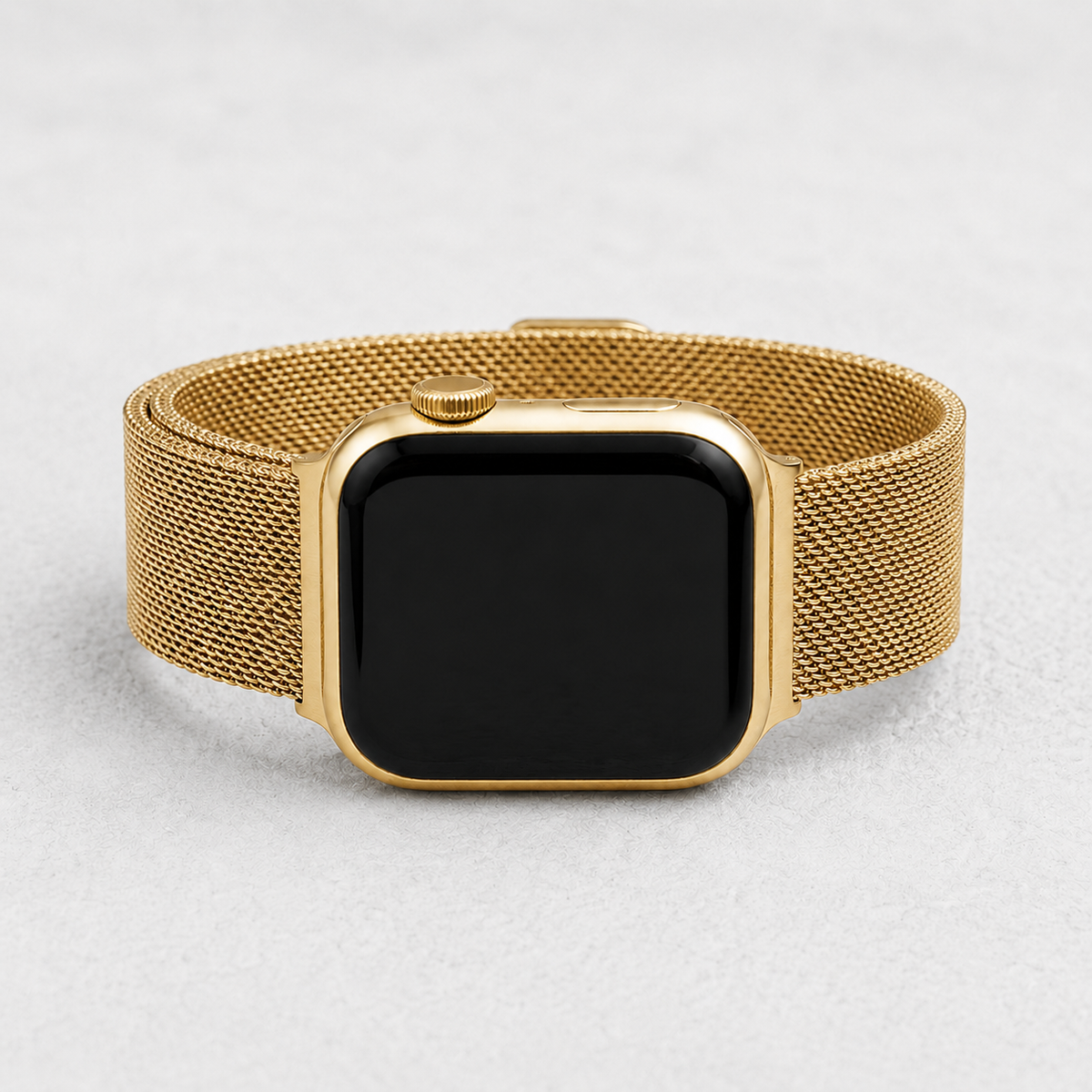 Correa elástica de lujo de acero dorado para Apple Watch