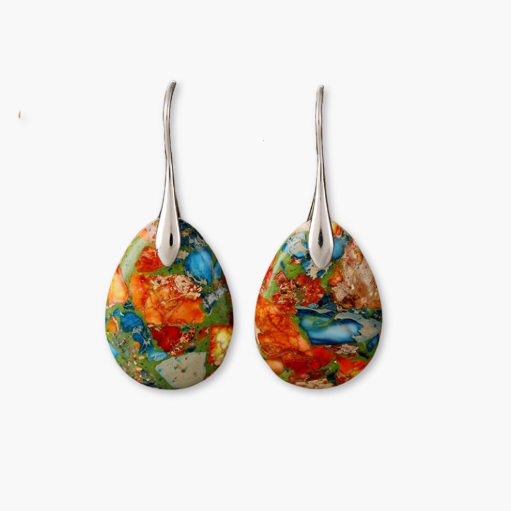 Pendientes de gota de esencia de jaspe