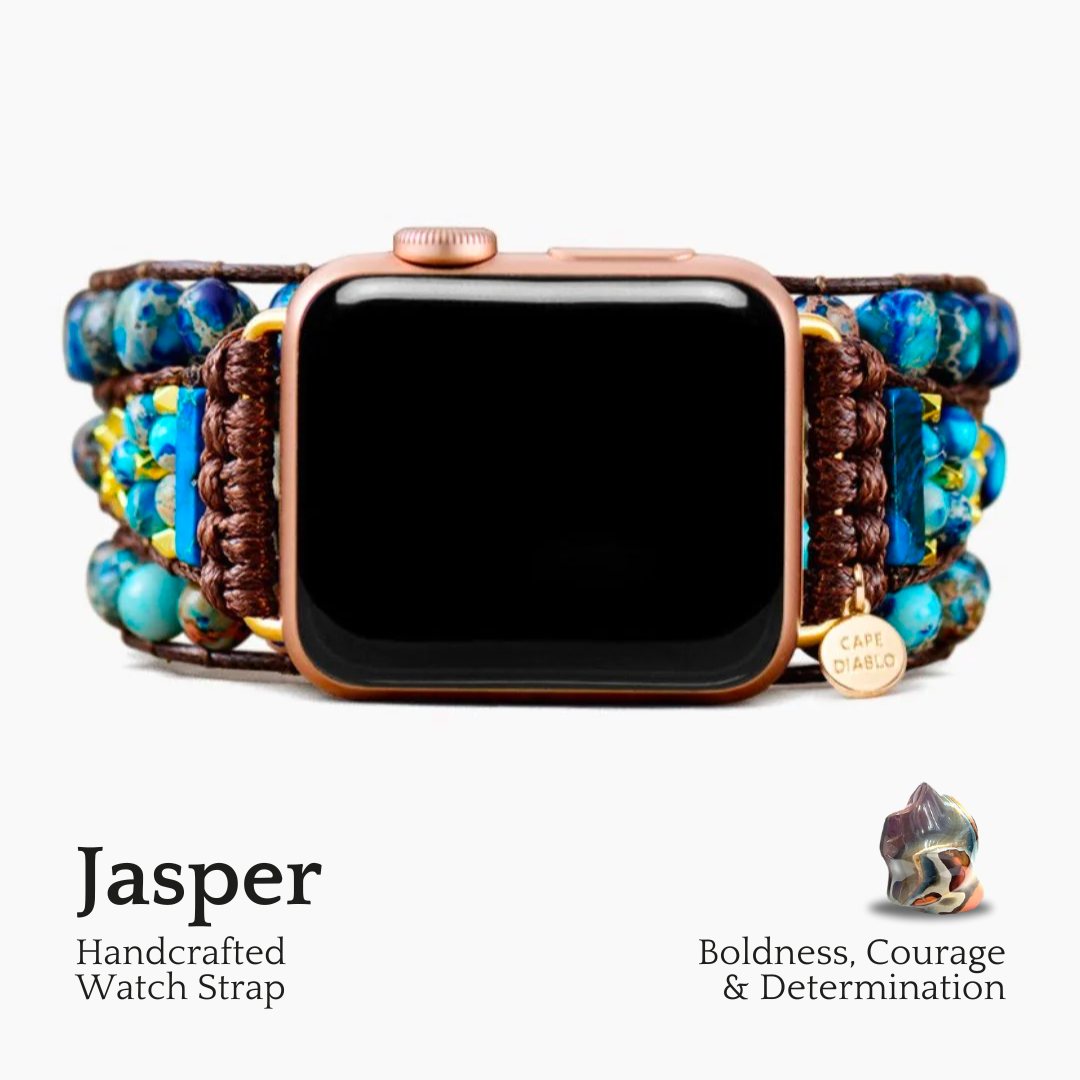 Elegante correa para Apple Watch de jaspe azul