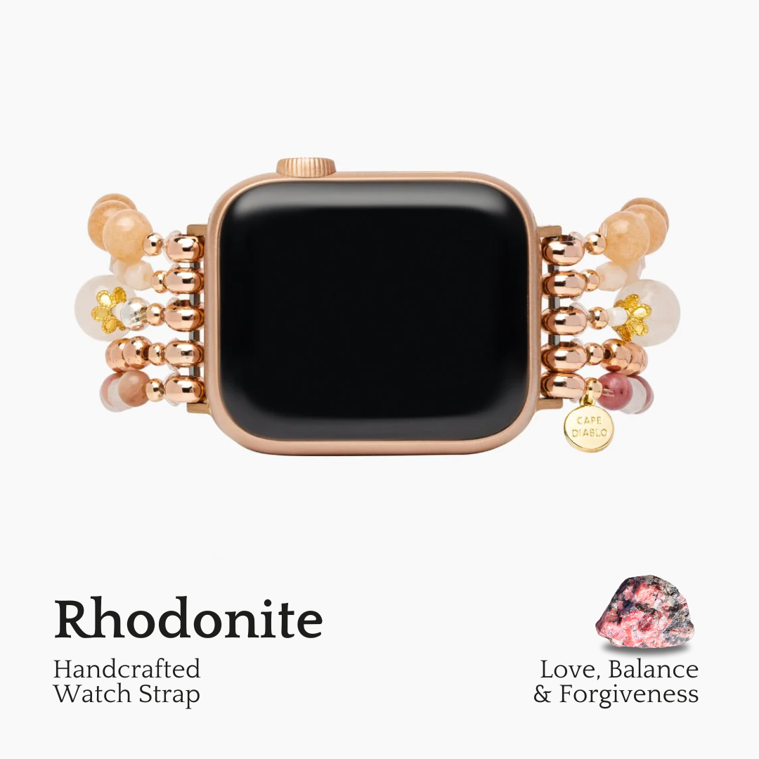 Correa elástica para Apple Watch con rosa borgoña