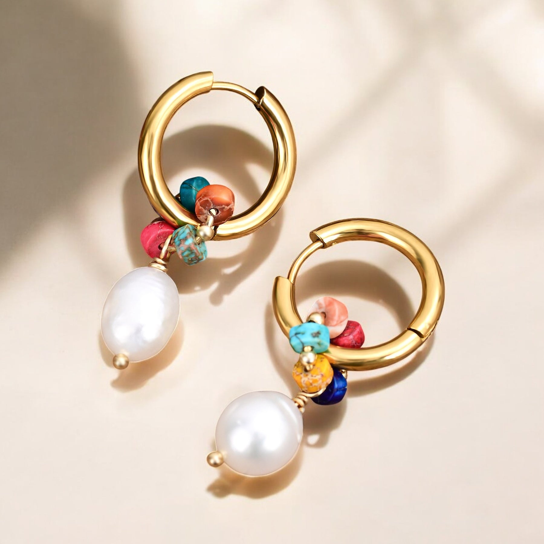 Pendientes de aro Jasper Harmony Pearl