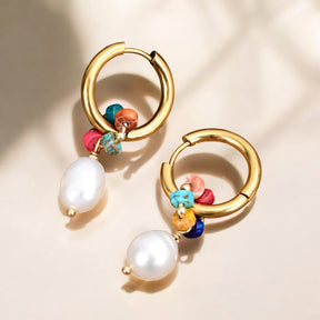 Pendientes de aro Jasper Harmony Pearl